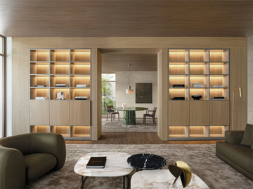 505 UP SYSTEM - Sectional wooden bookcase with built-in lights _ Molteni & C. by Molteni