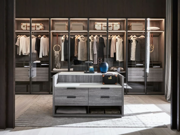 GLISS MASTER - Sectional wood and glass walk-in wardrobe _ Molteni & C. by Molteni