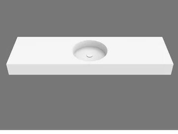 CIRCLE SYSTEM - Wall-mounted single round Solid Surface washbasin by MOMA Design