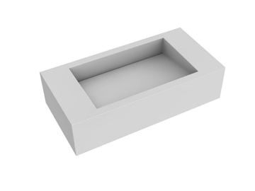 CUBATECNO - Wall-mounted single Solid Surface washbasin by MOMA Design
