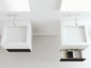 CUBIC - Wall-mounted square washbasin with drawers by MOMA Design