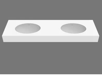 ELIPSE SYSTEM DOUBLE - Wall-mounted double round Solid Surface washbasin by MOMA Design