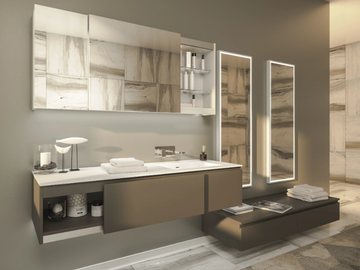 EMOTION - Single wall-mounted wooden vanity unit by MOMA Design