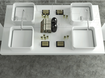 JUMP 1 - Countertop square Solid Surface washbasin by MOMA Design