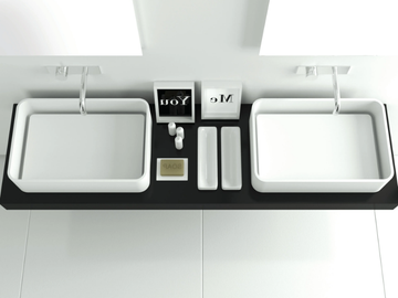 JUMP 2 - Countertop rectangular Solid Surface washbasin by MOMA Design