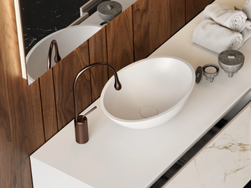 PEARL - Countertop oval Solid Surface washbasin by MOMA Design