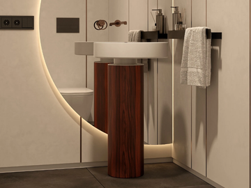 TOWER OYSTER - Freestanding single Solid Surface washbasin by MOMA Design