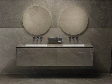 VICTORIA - Double wall-mounted porcelain stoneware vanity unit by MOMA Design