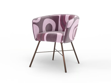 LINTON LTN01 - Upholstered fabric chair with armrests by MOMENTI