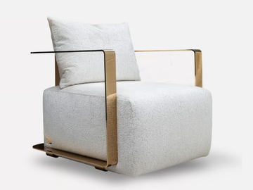 DONNA - Upholstered fabric armchair with armrests by MORADA