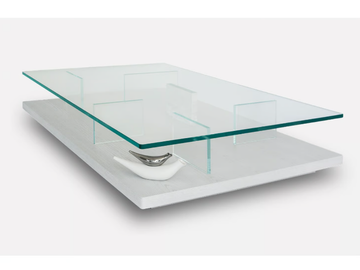 PURO - Rectangular wood and glass coffee table by MORADA