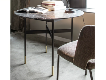HARRI - Round Nero Marquina marble table by MORE