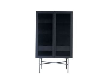 HARRI - Wood and glass display cabinet by MORE