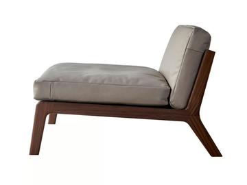 SOVA - Leather armchair with removable cover by MORE