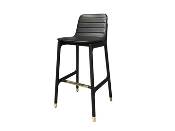 JOYCE - High upholstered leather stool with back by Morelato