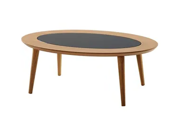 CHEVY - Oval wooden coffee table by Morgan
