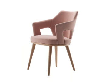 PORTO - Fabric chair with armrests by Morgan
