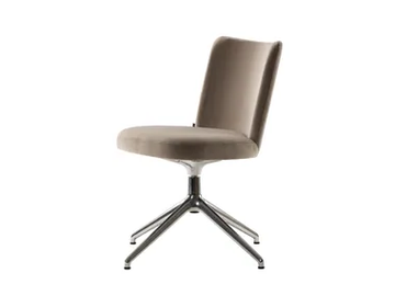 PORTO - Swivel trestle-based fabric chair by Morgan