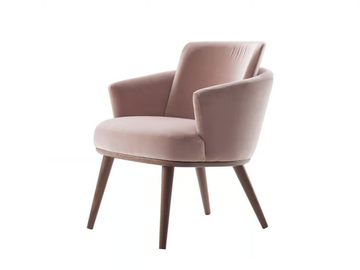 PORTO - Upholstered fabric chair with armrests by Morgan