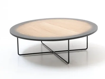 MY GRADIENT - Round wood veneer coffee table by Moroso