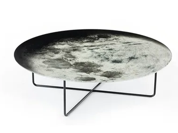 MY MOON MY MIRROR - Round screen printed glass coffee table by Moroso