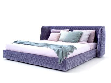 REDONDO - Fabric double bed with removable cover by Moroso