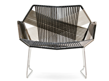 TROPICALIA - Polymer cord woven armchair with armrests by Moroso