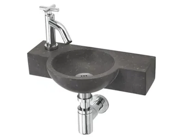 FYNN - Limestone wall-mounted washbasin by Mosaix