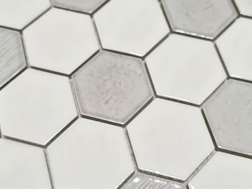 JAPAN HEXAGON WHIITE - Ceramic mosaic by Mosaix