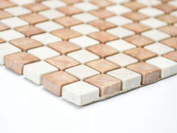 MARMO - 5151520 - Botticino and Rosso Verona marble mosaic by Mosaix