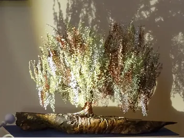 AUTUMN - Aluminium and olive wood sculpture by Mosche Bianche