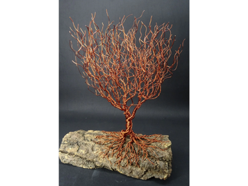 AUTUMN - Aluminium and olive wood sculpture by Mosche Bianche