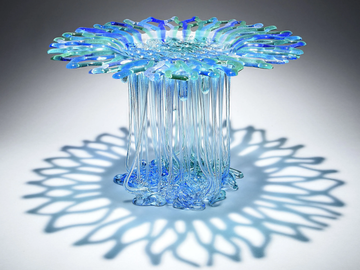 BLUE SKY - Glass sculpture / centerpiece by Mosche Bianche