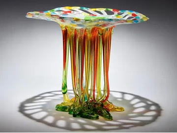 COLOURED ARC - Glass sculpture / centerpiece by Mosche Bianche