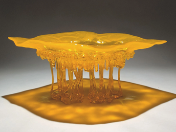 GOLDEN DROP - Glass centerpiece / sculpture by Mosche Bianche