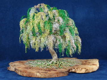 GREEN AND YELLOW - Aluminium and wood sculpture by Mosche Bianche