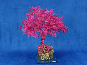 JAPANESE BLOSSOM - Aluminium and olive wood sculpture by Mosche Bianche