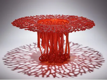 PINK ABYSS - Glass centerpiece / sculpture by Mosche Bianche
