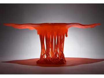 RED SUNSHINE - Glass sculpture / centerpiece by Mosche Bianche