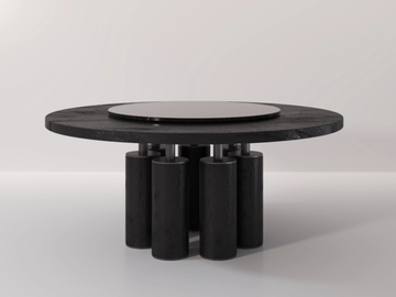 MAMMUTH - Round solid wood table by MOVIMENTO