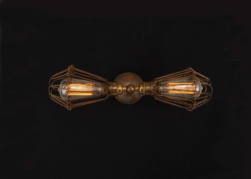 PRAIA DOUBLE CAGE - Handmade brass wall lamp by mullan lighting