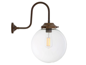 RIAD 250MM CLEAR GLOBE WALL LIGHT - Handmade wall lamp by mullan lighting