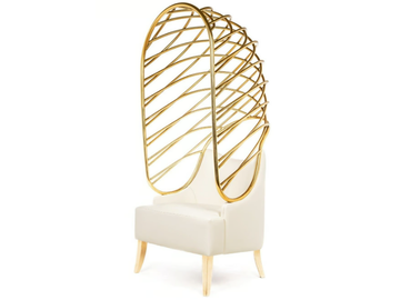 BECOMES ME LIMITED EDITION - Upholstered leather armchair high-back by Munna