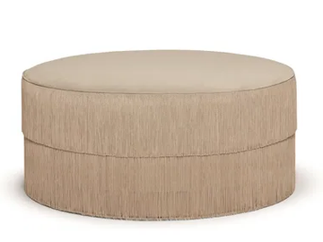 FRINGES - Upholstered round velvet pouf by Munna