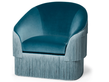FRINGES - Velvet armchair with armrests by Munna