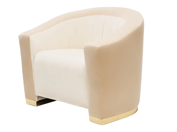 LOUISE - Upholstered velvet armchair with armrests by Munna