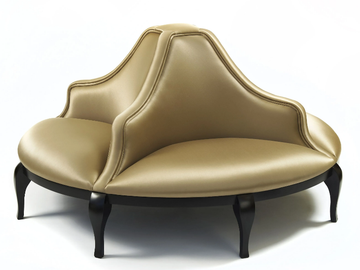 MADELEINE - Round upholstered satin bench by Munna