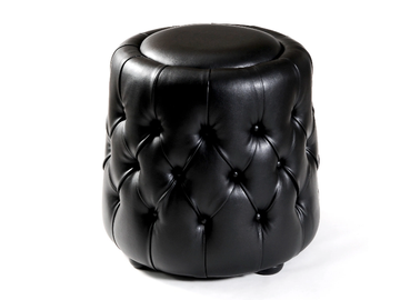 MISS FEET - Tufted round leather pouf by Munna