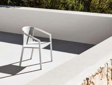 PUSH - Dining armchair with aluminum backrest by MY YOUR