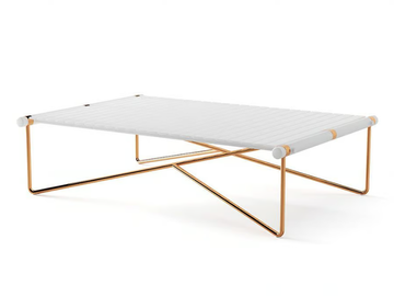 NOA - Rectangular low aluminium garden side table by Myface